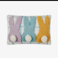 Bunny Pom Poms Tails Hook Pillow