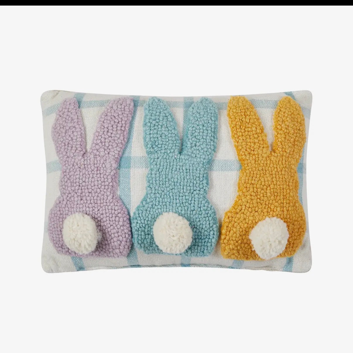 Bunny Pom Poms Tails Hook Pillow