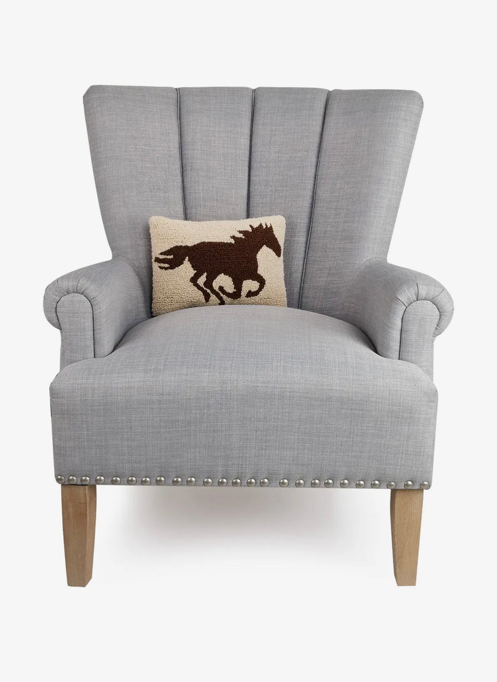 Racehorse Brown Silhouette Hook Pillow