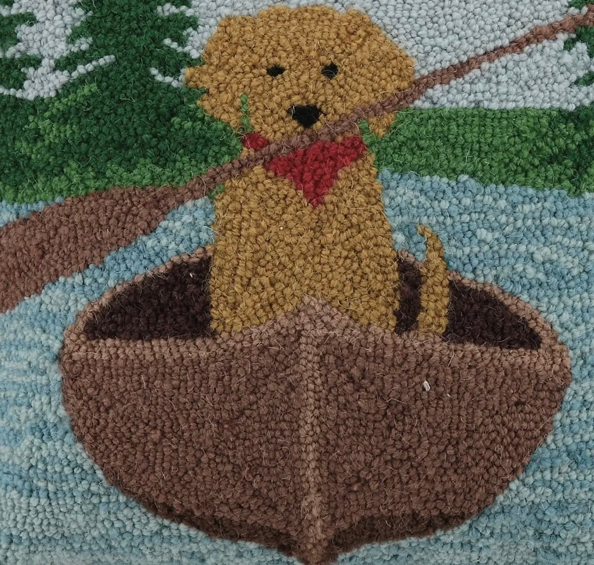 Golden Lab Canoeing Hook Pillow