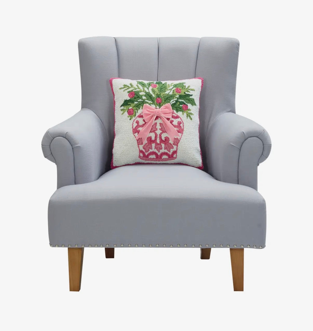 Chinoiserie Vase Ribbon Hook Pillow