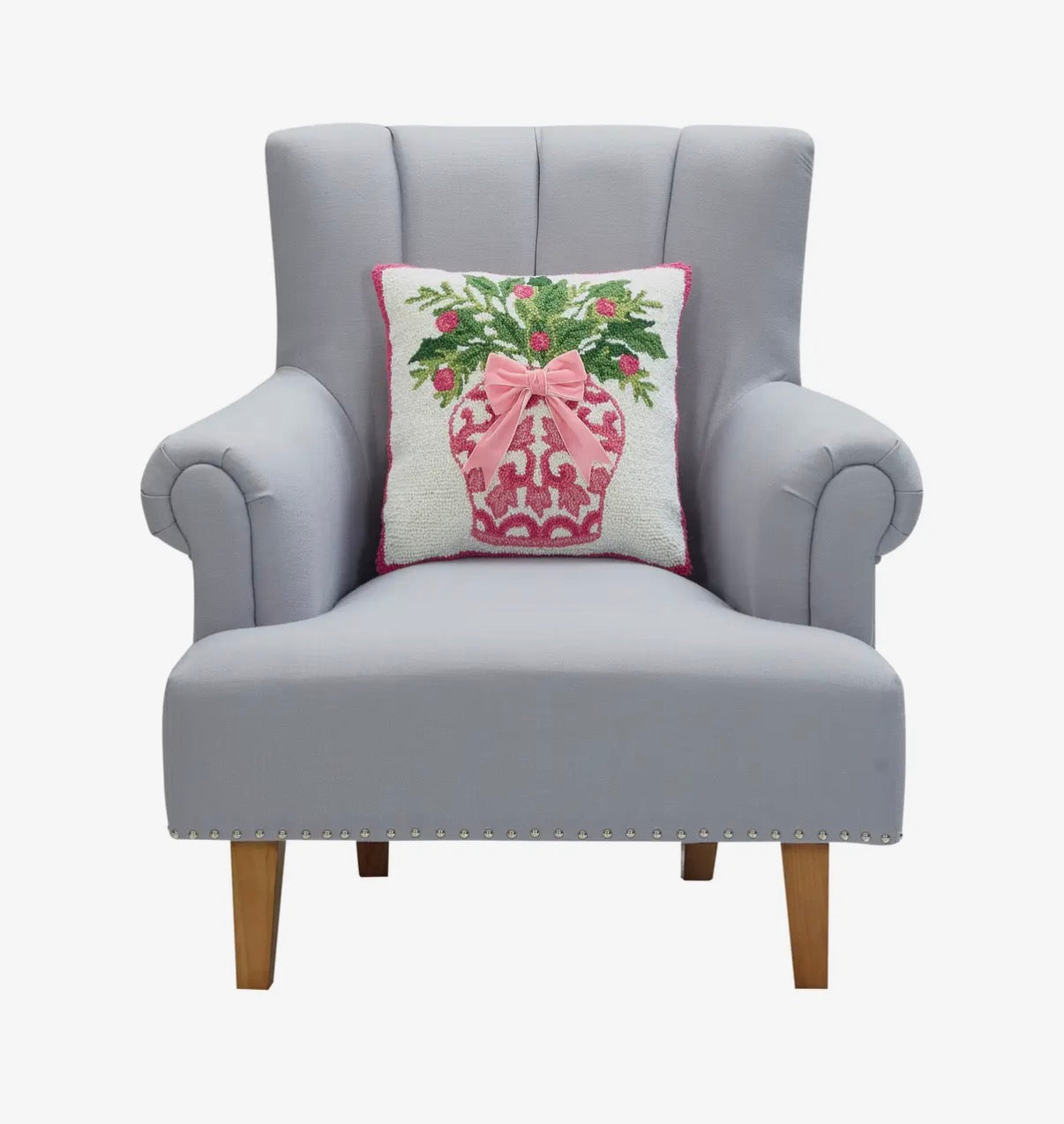 Chinoiserie Vase Ribbon Hook Pillow