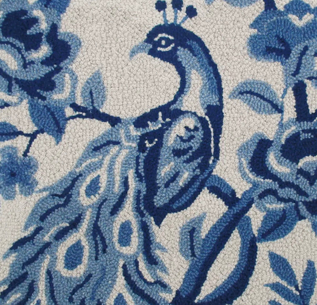 Chinoiserie Peacock Hook Pillow