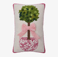 Chinoiserie Topiary Ribbon Hook Pilllow