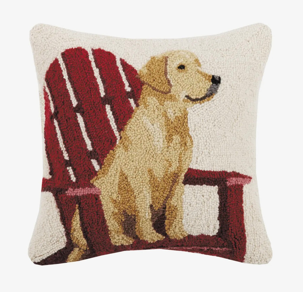 Retriever Dog with Adirondack Hook Pillow
