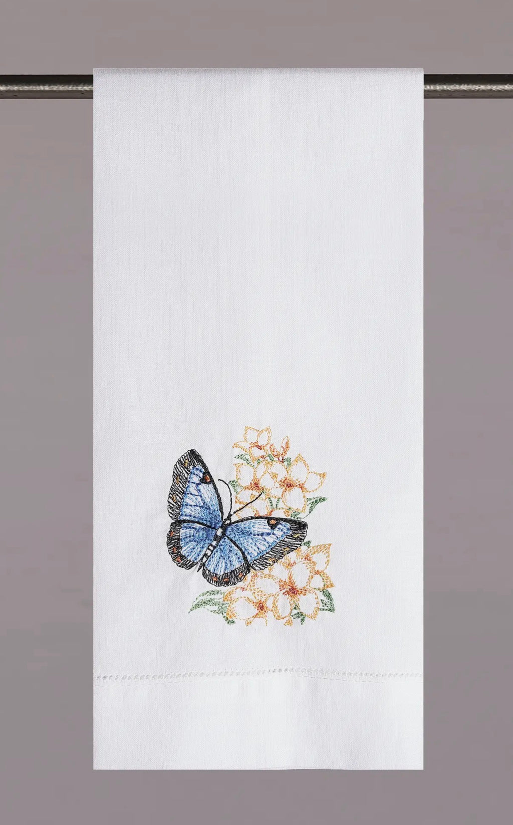 Butterfly (blue) & Flowers Guest Towel