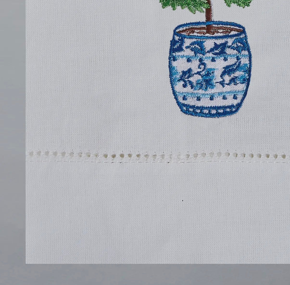Bunny Topiary Embroidered Guest Towel
