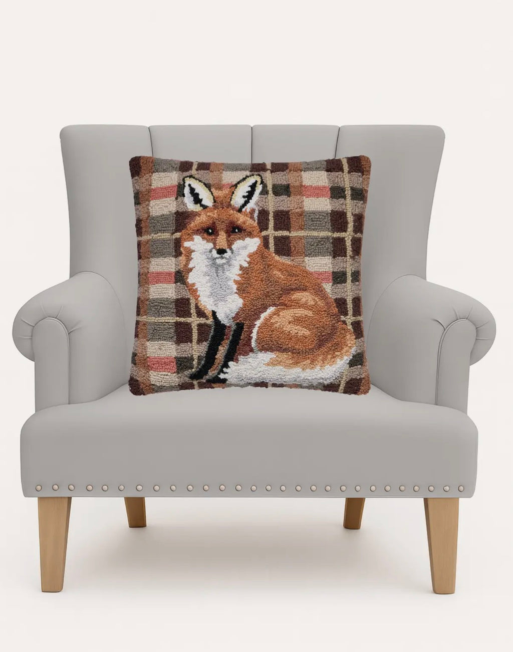 Fox Tartan Hook Pillow