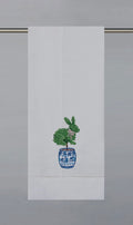 Bunny Topiary Embroidered Guest Towel