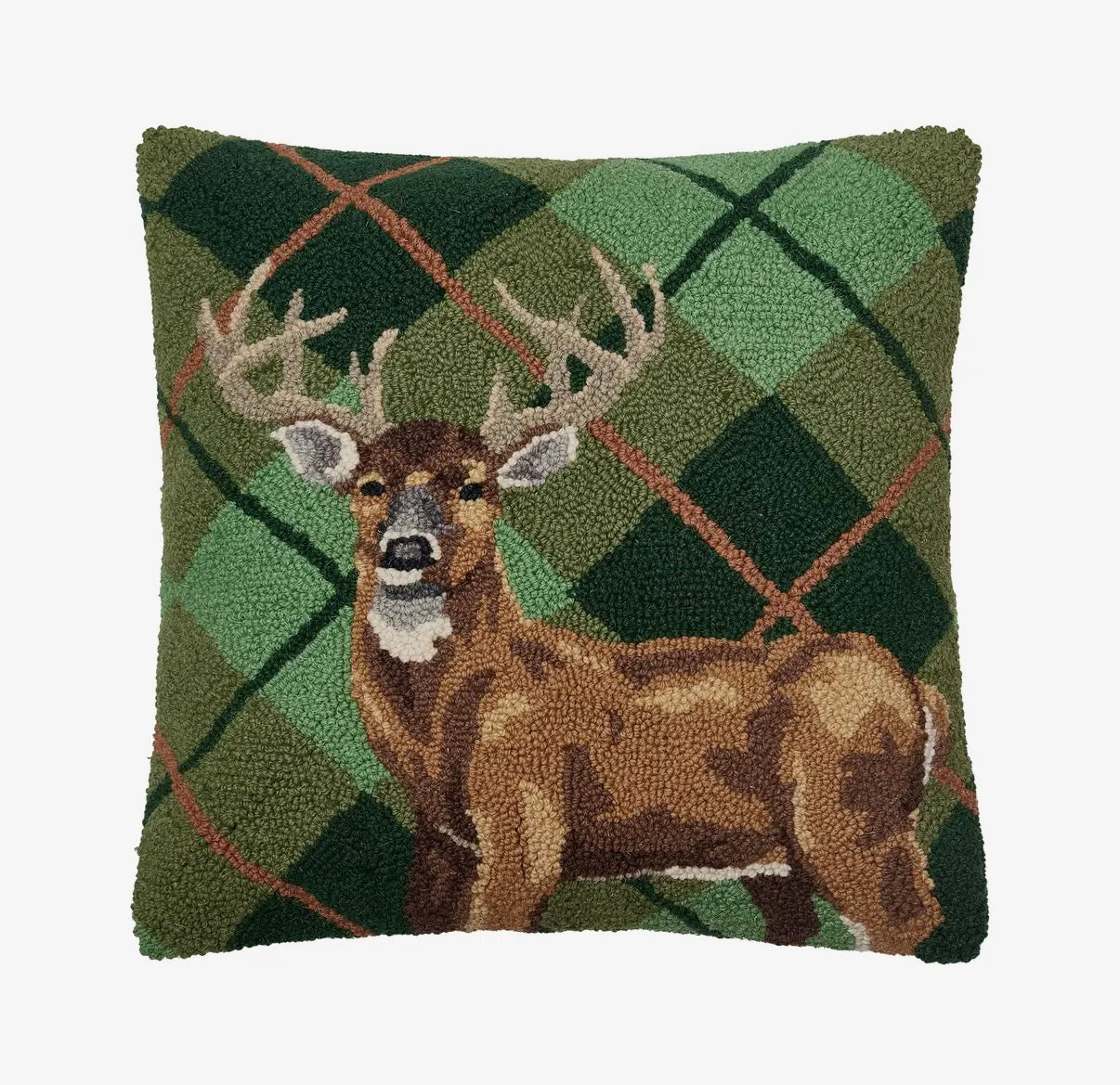 Deer Plaid Hook Pillow