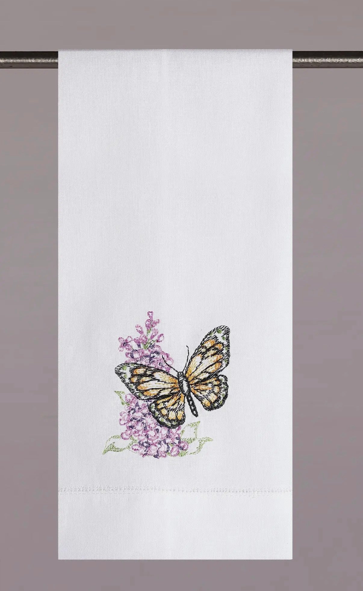 Butterfly (orange) & Flower Guest Towel