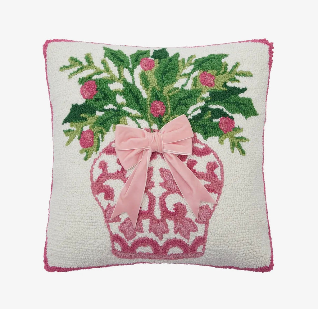 Chinoiserie Vase Ribbon Hook Pillow