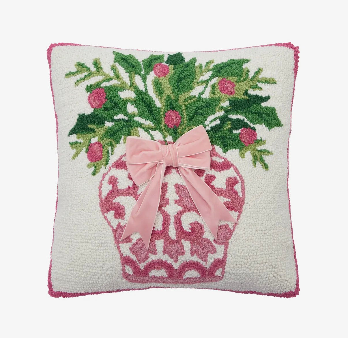 Chinoiserie Vase Ribbon Hook Pillow